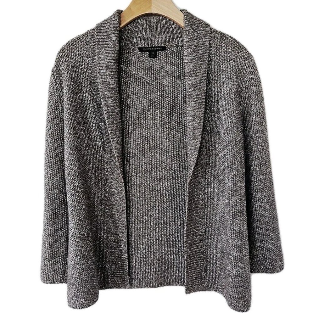 Classiques Entier Atlier Size XS Gray Tweed Open Front Cardigan Sweater Jacket